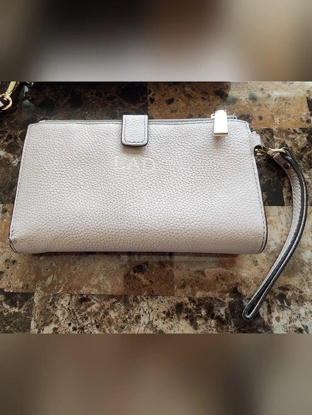 Michael Kors Pebbled Leather Wristlet Wallet Soft Pink/Gold & Continental Wallet